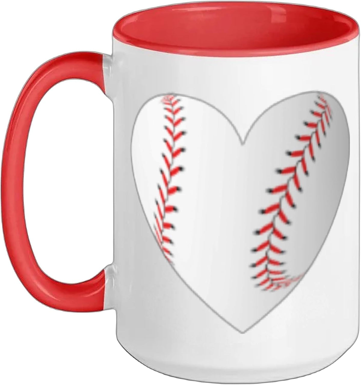 Baseball Heart Cute Softball Love Minimal Sports Design Ceramic Mug
