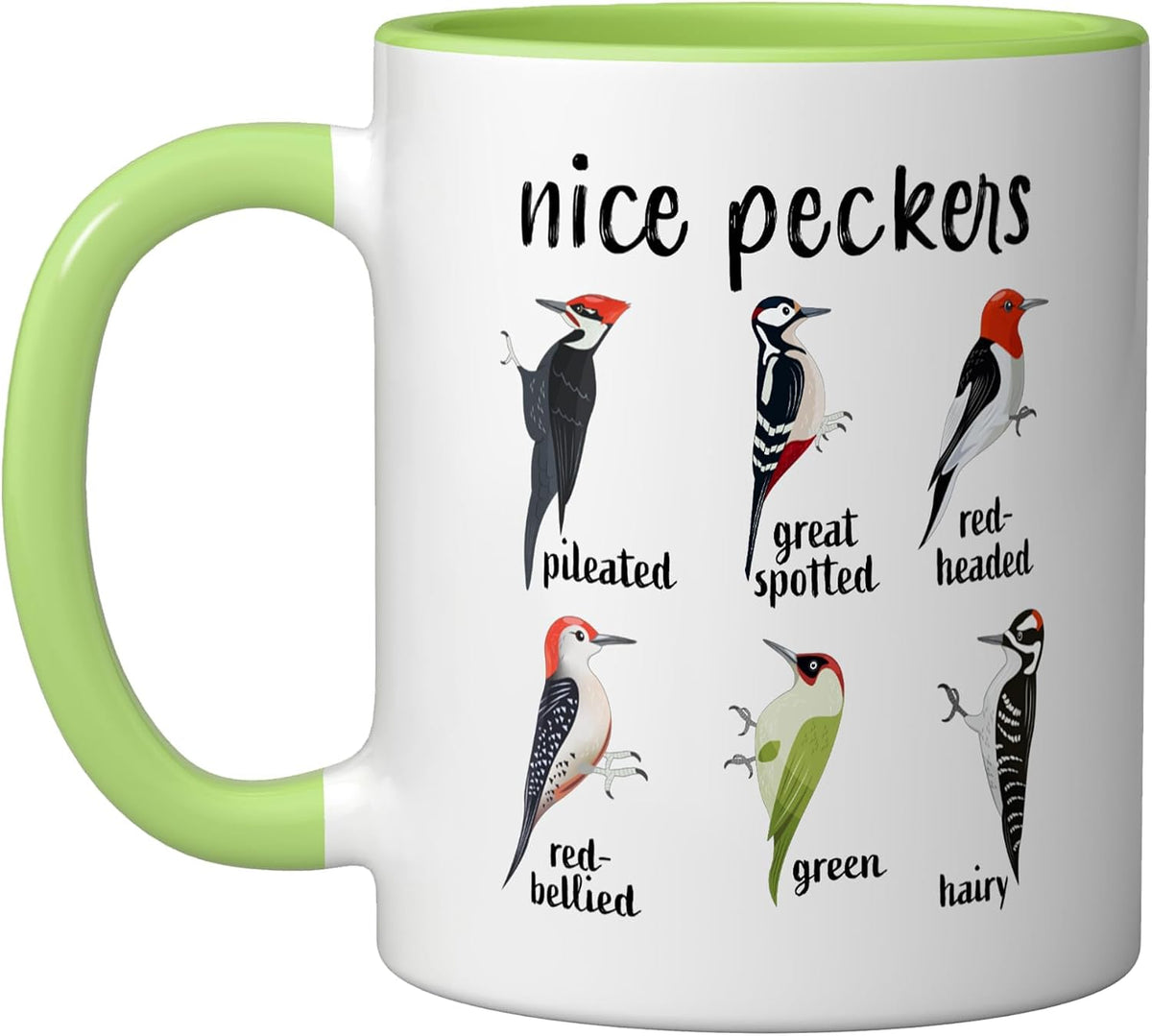 Nice Peckers Funny Bird Watching Woodpecker Ceramic Mug