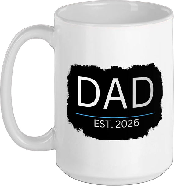 Dad Est 2026 Brush Badge Ceramic Mug