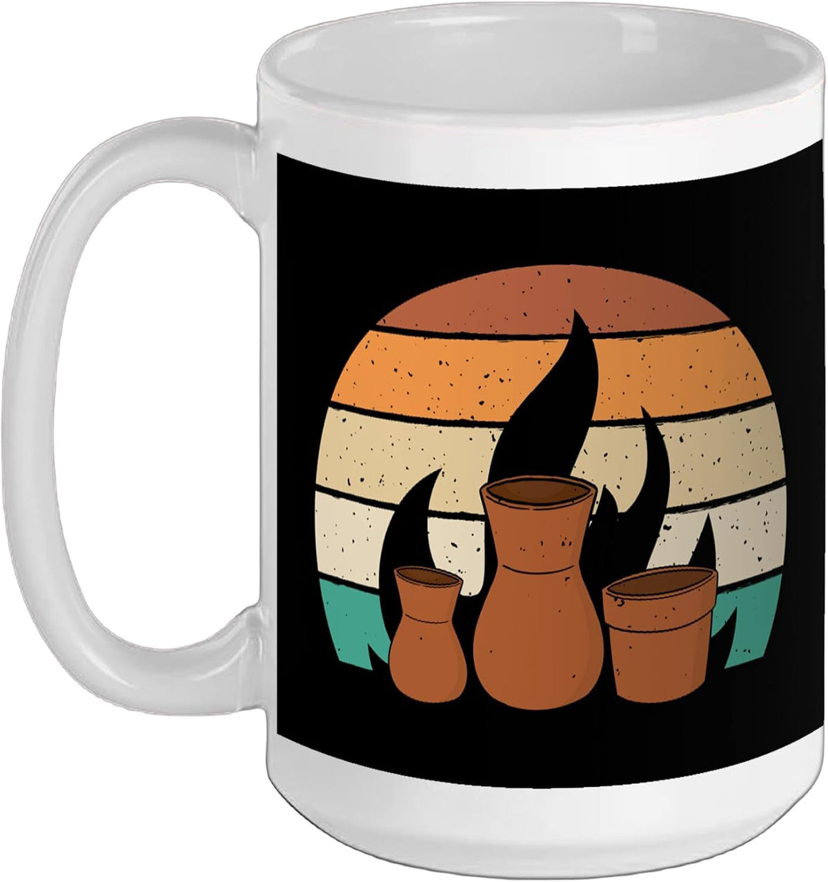 Retro Sunset Pottery Vintage Ceramics Artist Clay Pottery Ceramic Mug