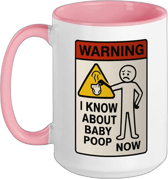 New Dad Warning Sign Funny Diaper Duty Humor Christmas Ceramic Mug