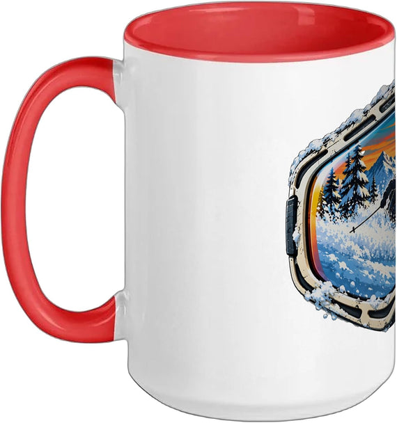 Ski Goggles Skier Mountain Sunset Winter Sports Ceramic Mug