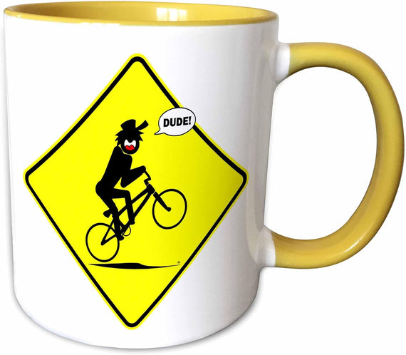 Wheelie Dude Yellow Diamond 1 Ceramic Mug