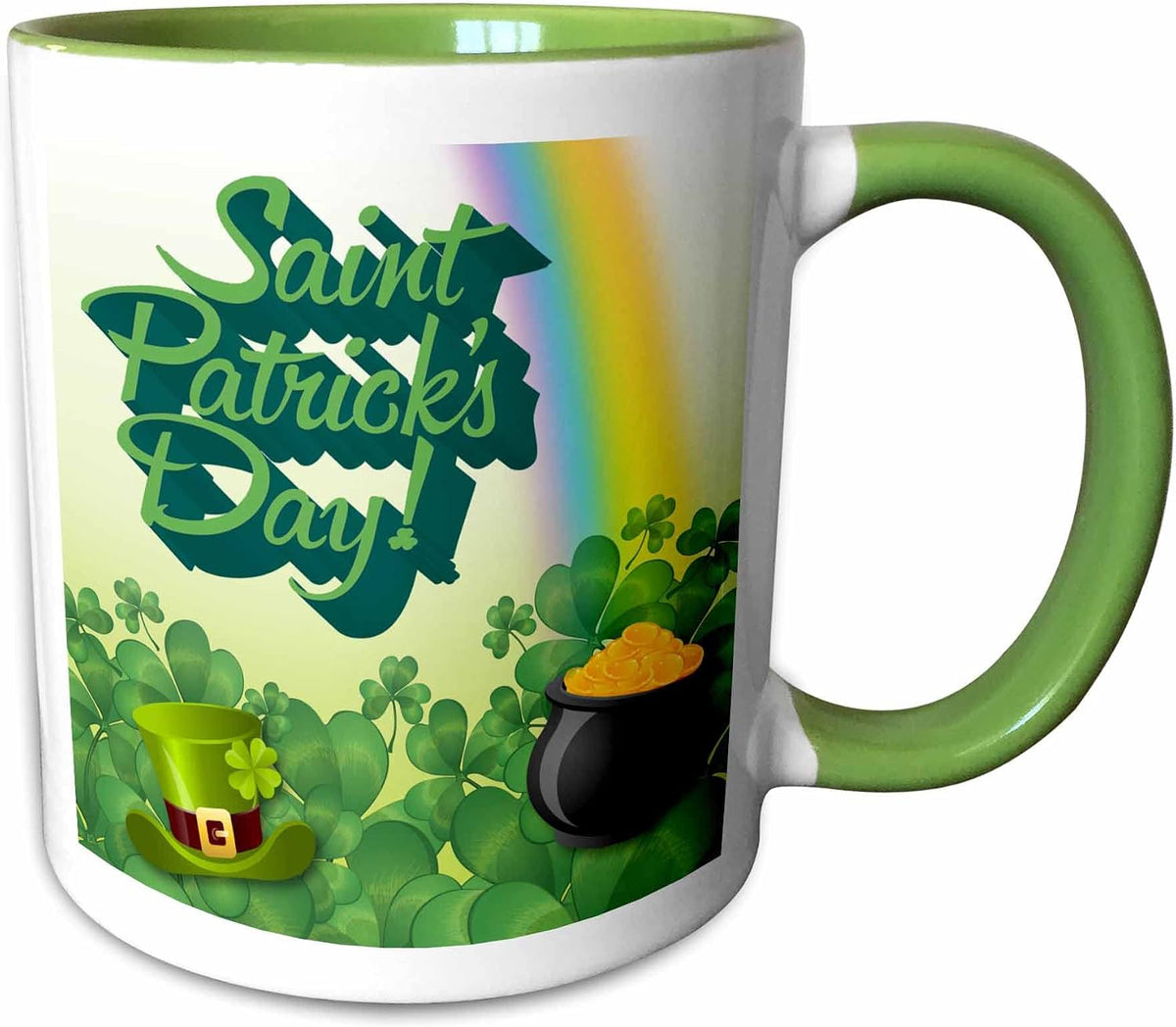 St Patricks Day Greeting With A Pot Of Gold Ceramic Mug