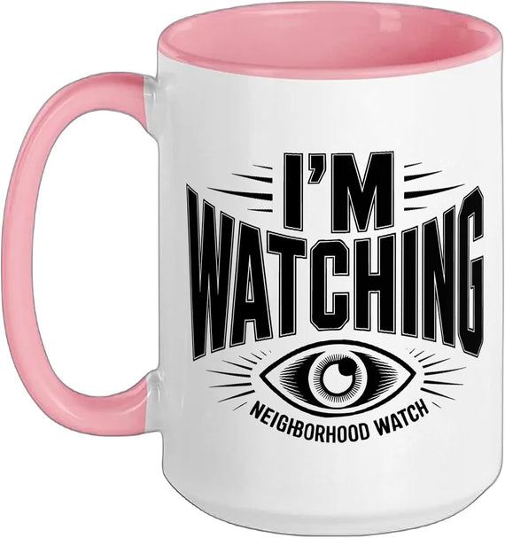 Neighborhood Watch Captain Binoculars Funny Sarcastic Ceramic Mug