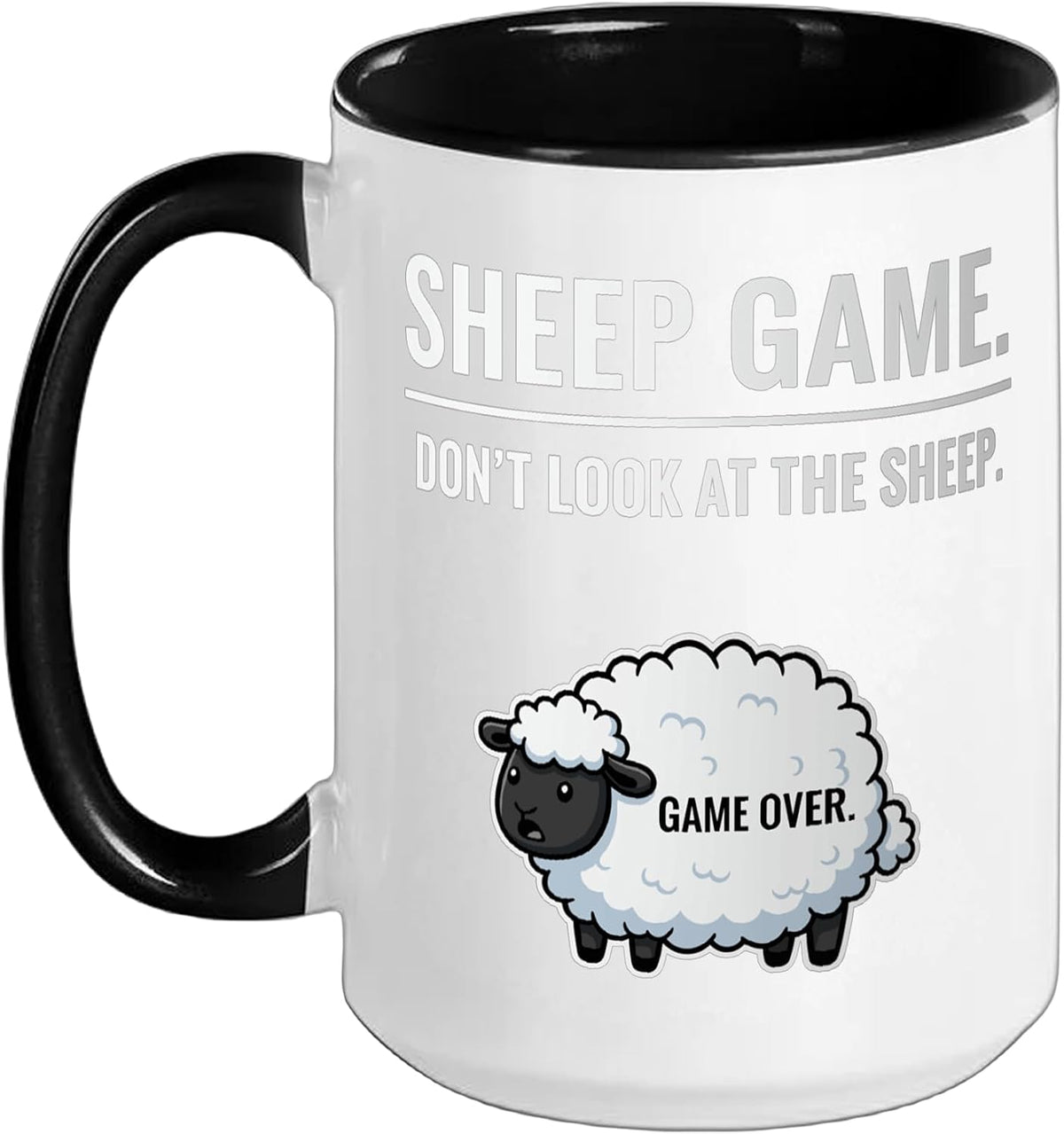 Funny Farm Animal Joke Sheep Game Don’T Look At The Sheep Ceramic Mug