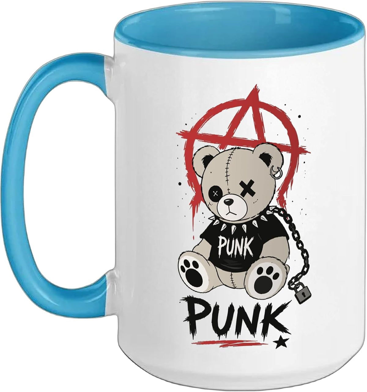 Punk Anarchy Teddy Bear Goth Rebellion Alternative Rock Ceramic Mug