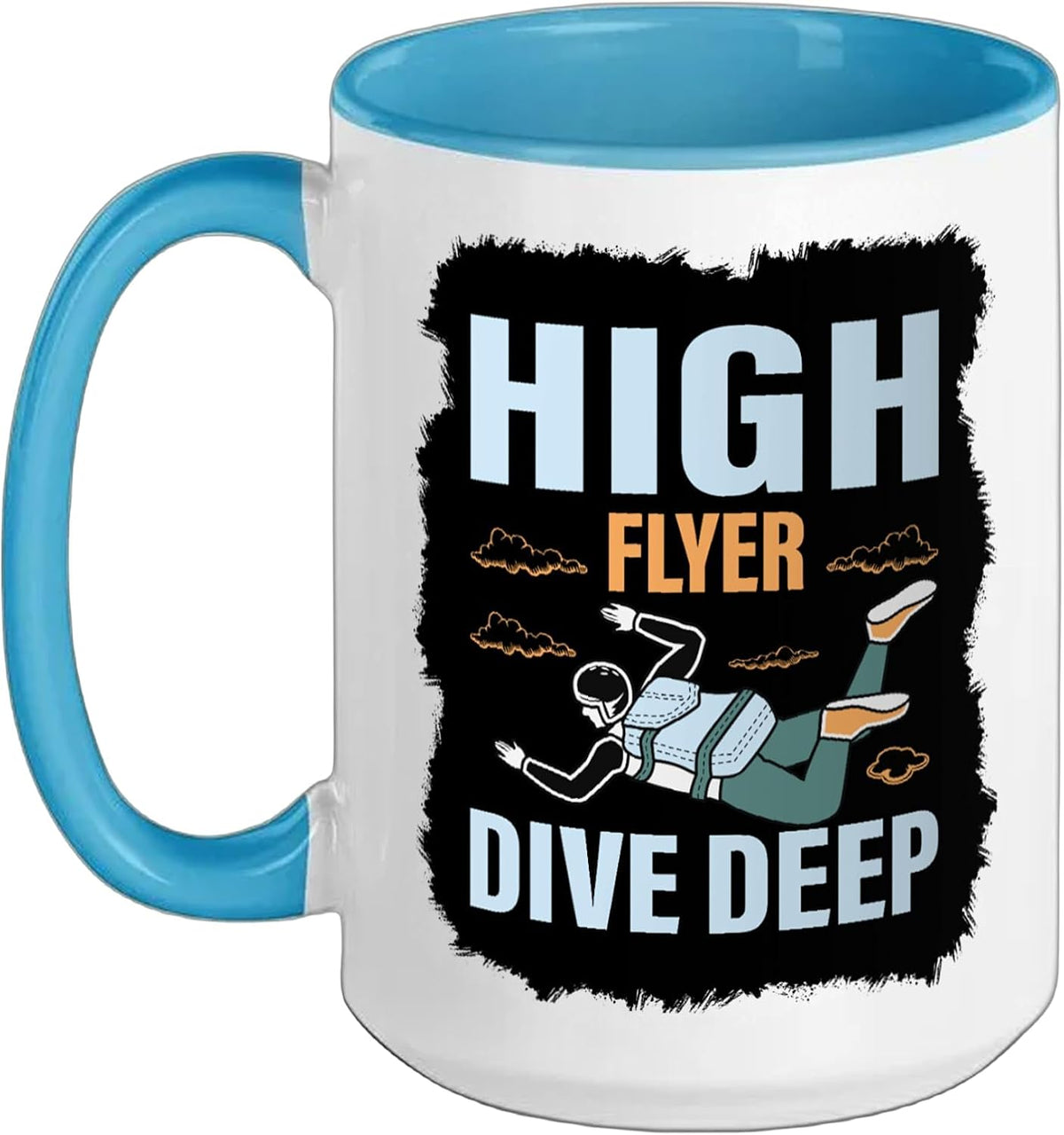 High Flyer Dive Deep Skydiver Skydiving Ceramic Mug