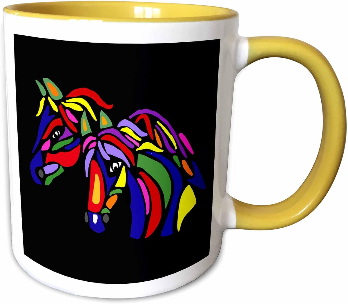 Fun Artistic Colorful Horses Abstract Art Ceramic Mug