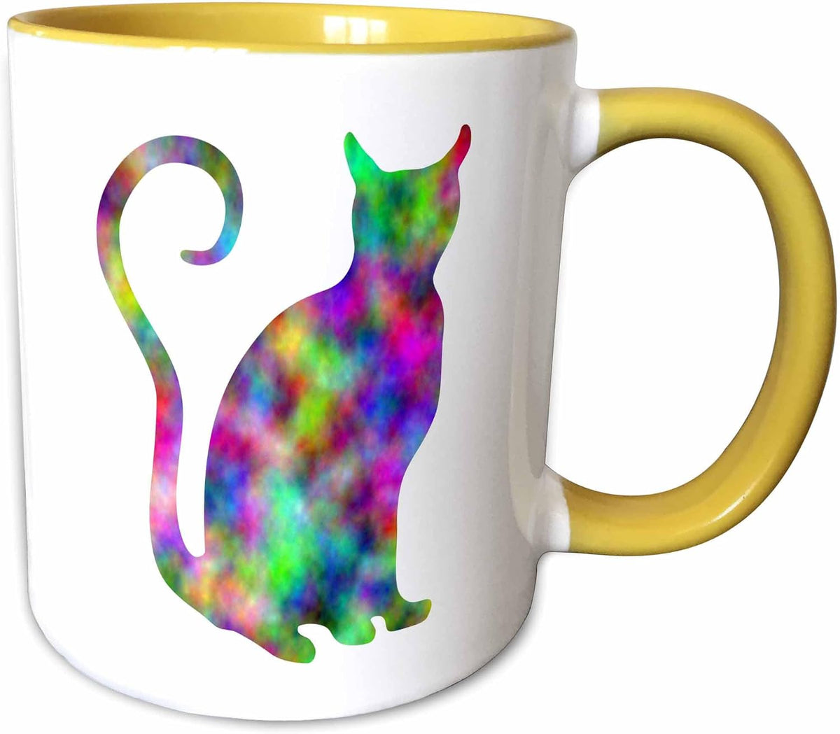 Pretty Rainbow Colored Cat Ceramic Mug