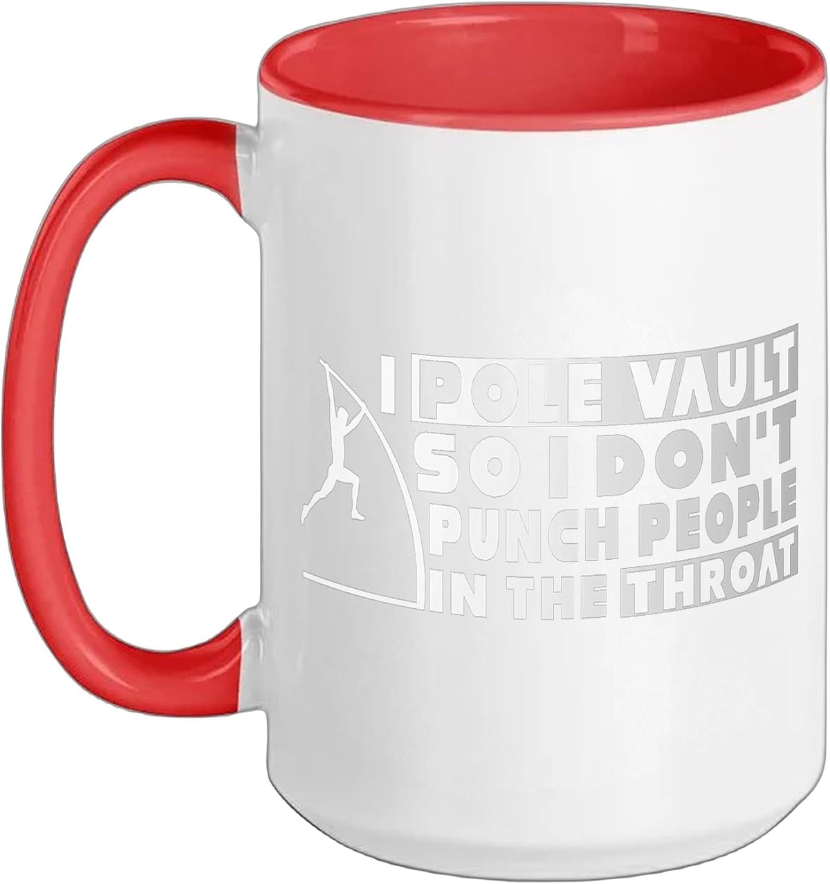 Funny Pole Vault So I Don't Punch People - Pole Vaulting Ceramic Mug
