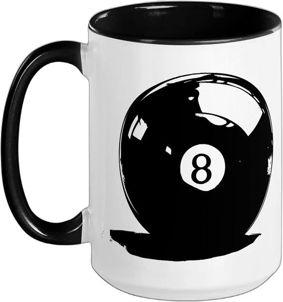 Black 8 Ball Pool Graphic Ceramic Mug