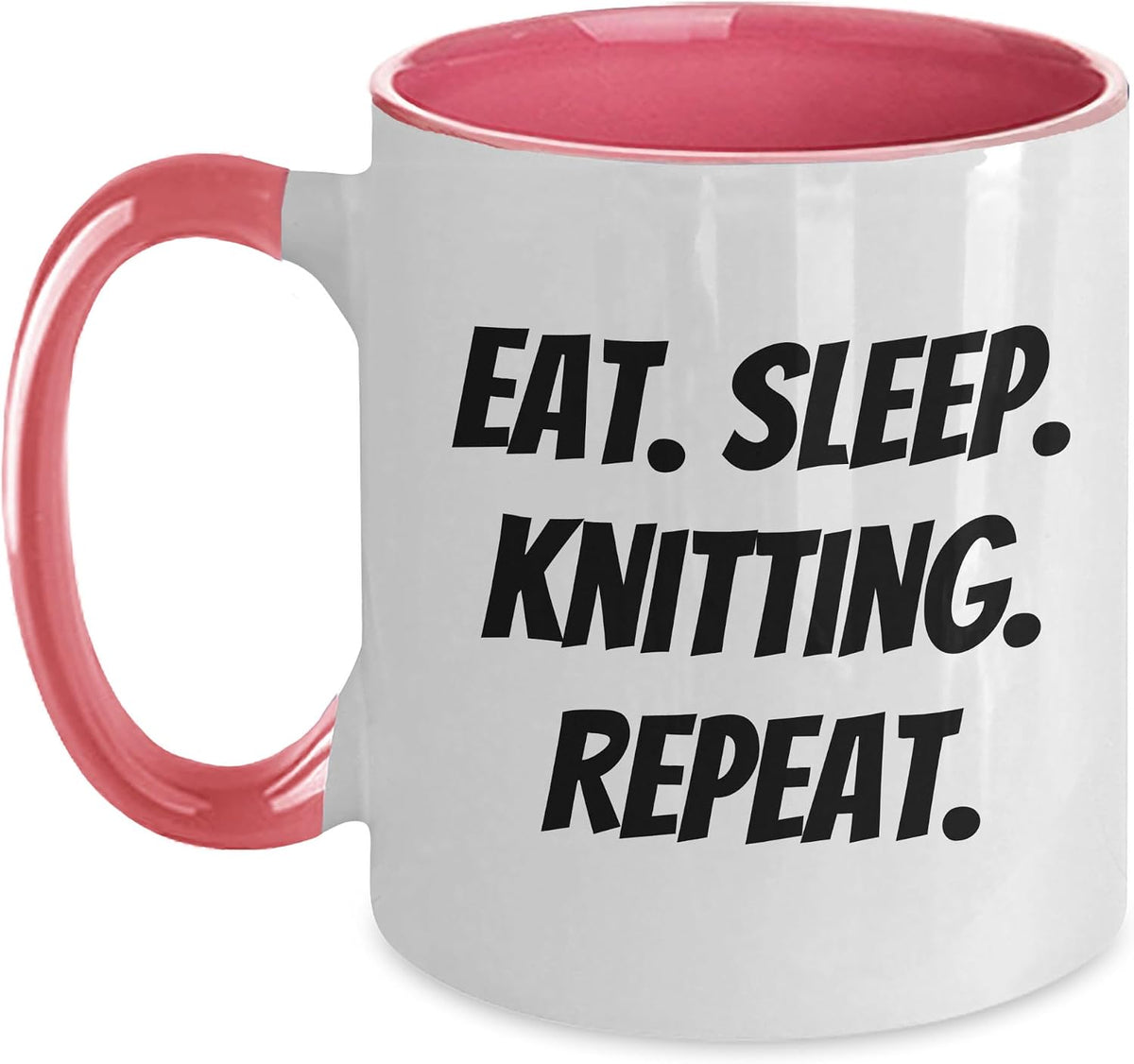 Knitting Enthusiasts Eat Sleep Knitting Repeat For Ceramic Mug