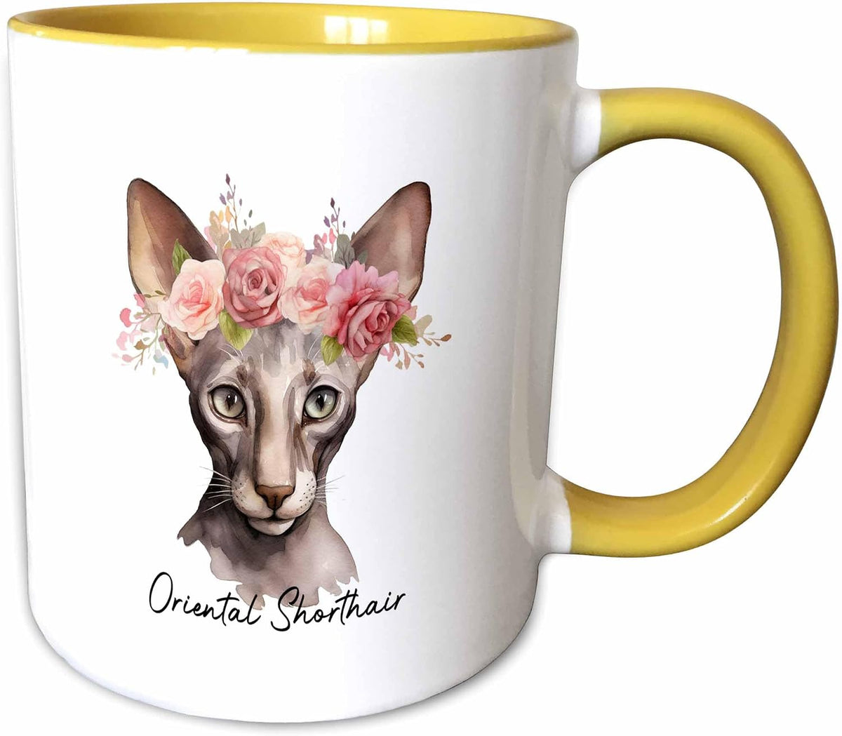 Oriental Short-Hair Cat Breed Decorated Ceramic Mug