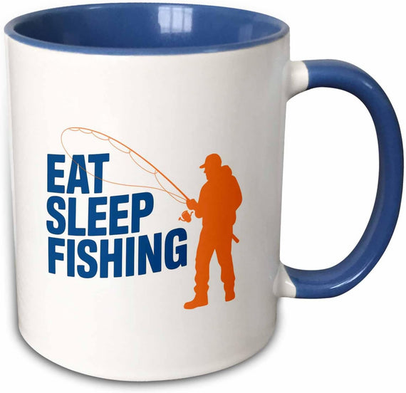 Eat, Sleep, Fishing. A Colorful Text & Image Ceramic Mug