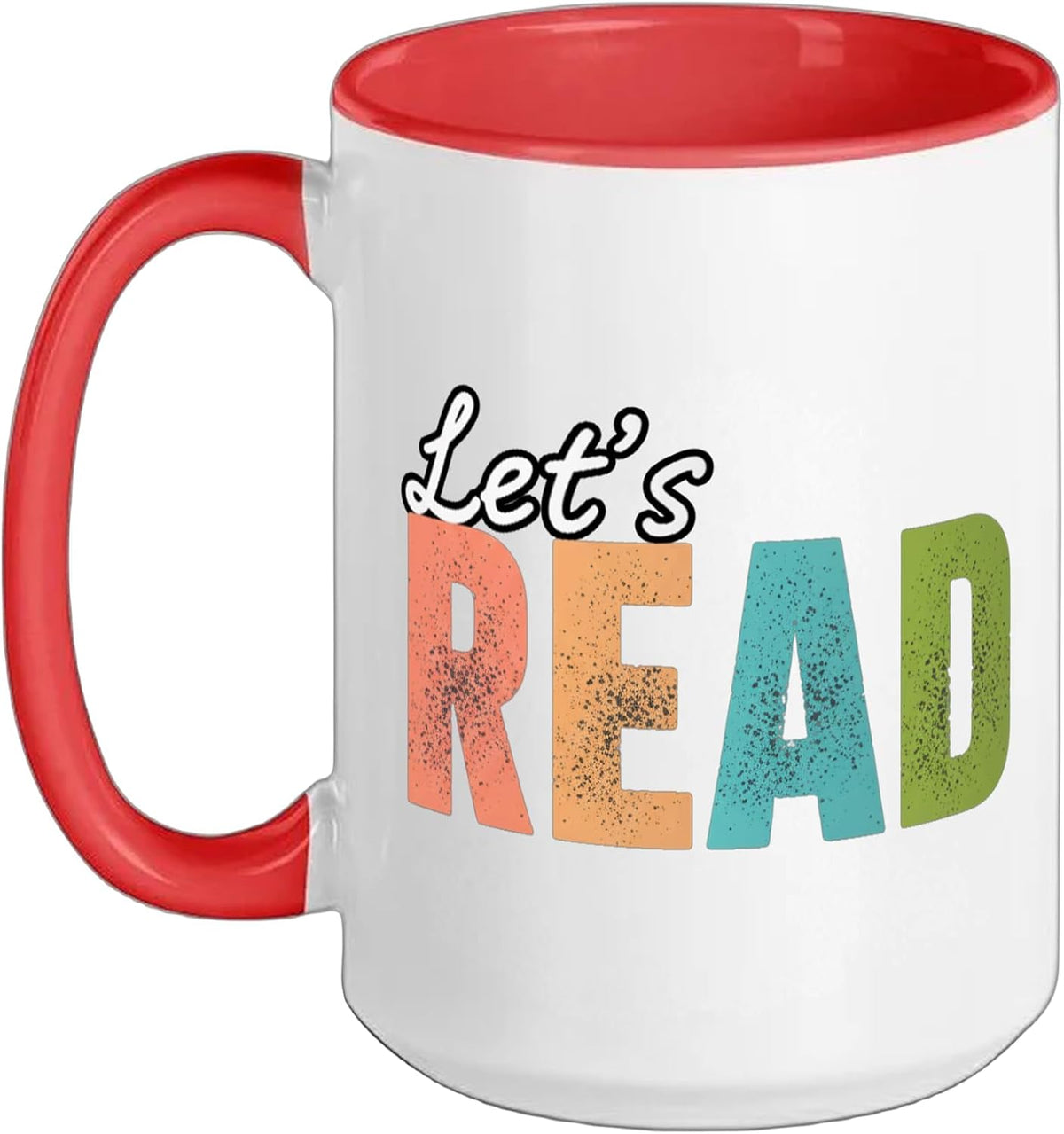 Literary Let's Read Book Lover Reading Librarian Bookworm Ceramic Mug