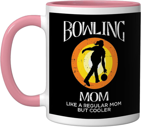 Bowling Mom Cooler Retro Mothers Day Bowler Mommy Mama Ceramic Mug