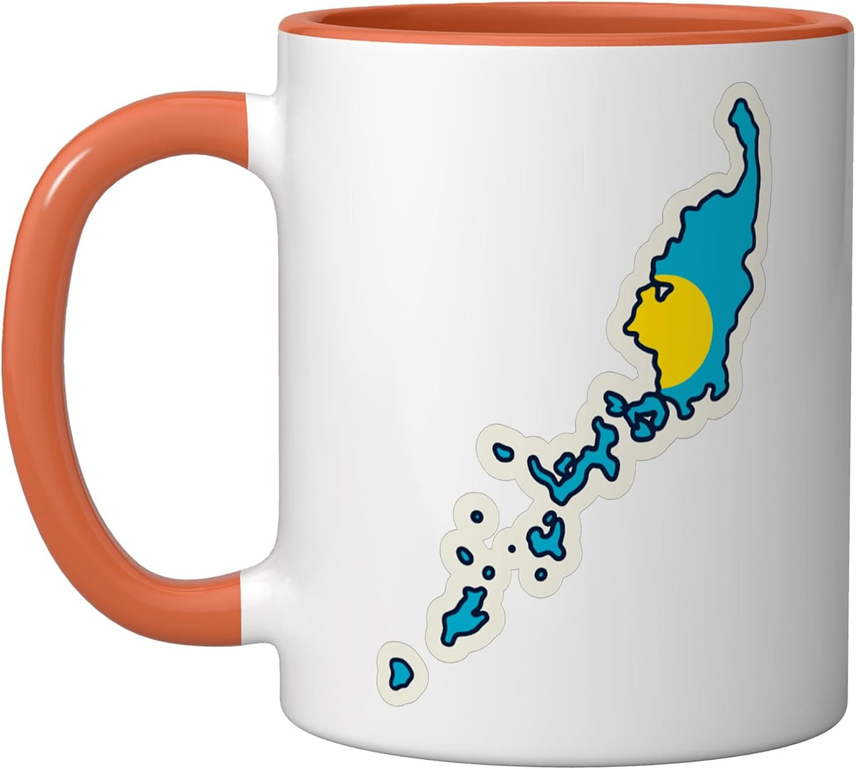 Palau Flag Map Moon Pacific Island Country Design Ceramic Mug