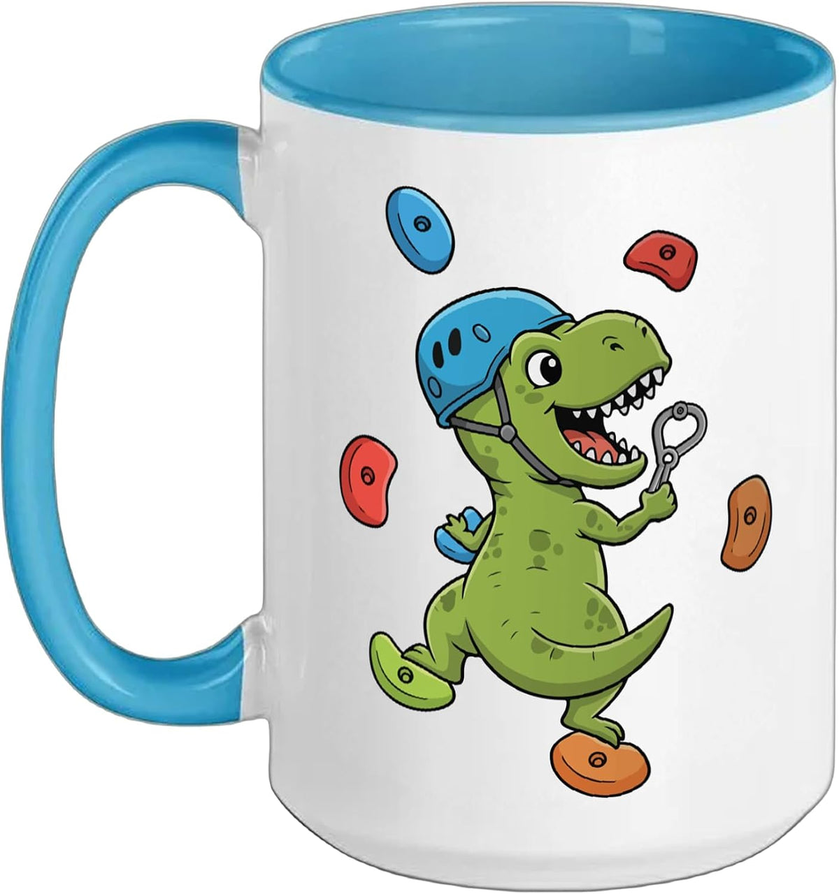 Dinosaur Climbing Wall Rock Climber Boulder Bouldering Ceramic Mug