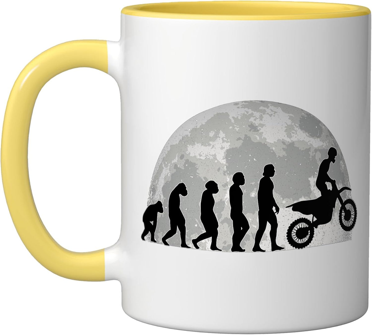 Motocross Evolution Moon Dirt Bike Motorcycle Ceramic Mug