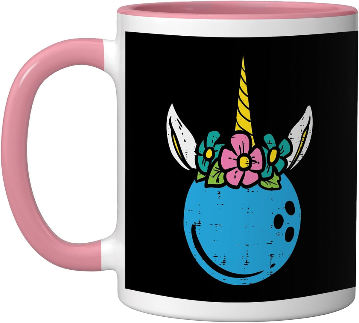 Bowling Ball Unicorn Head Cute Bowler Girls Kids Toddler Ceramic Mug