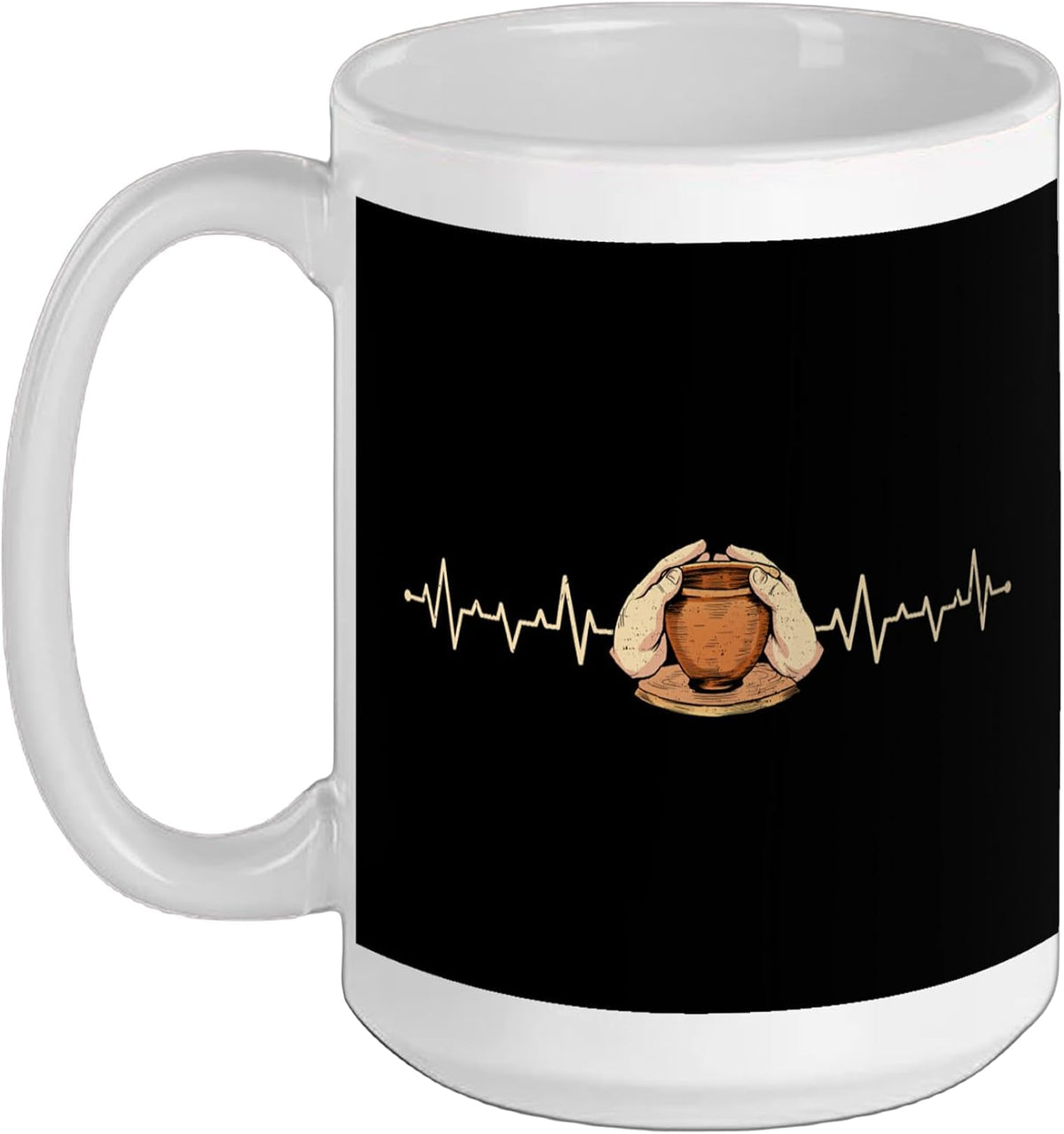 Pottery Ekg Heartbeat Ceramic Artist Ceramicist Clay Ceramic Mug
