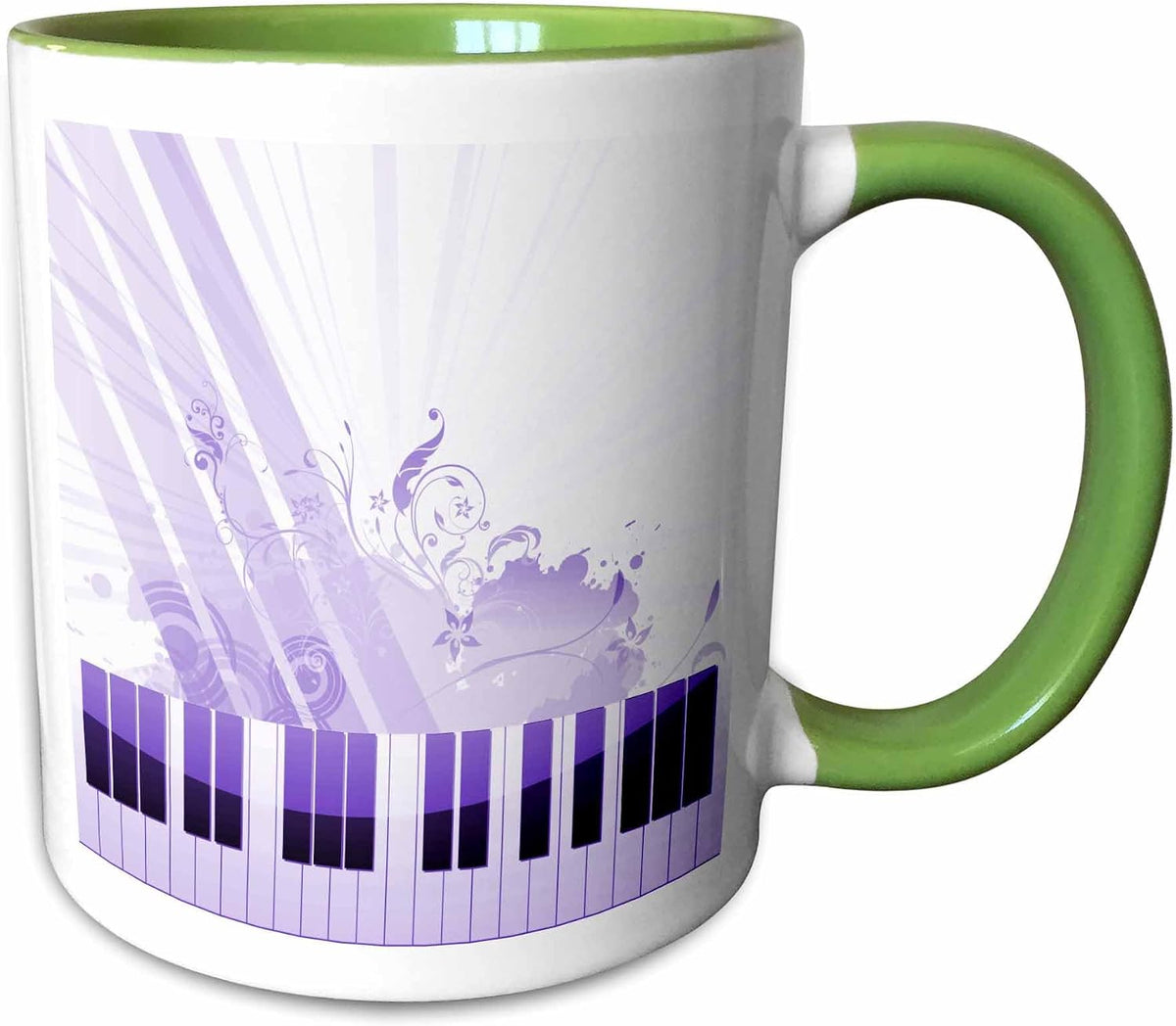 Piano Keys With A Purple Grunge Splash Ceramic Mug