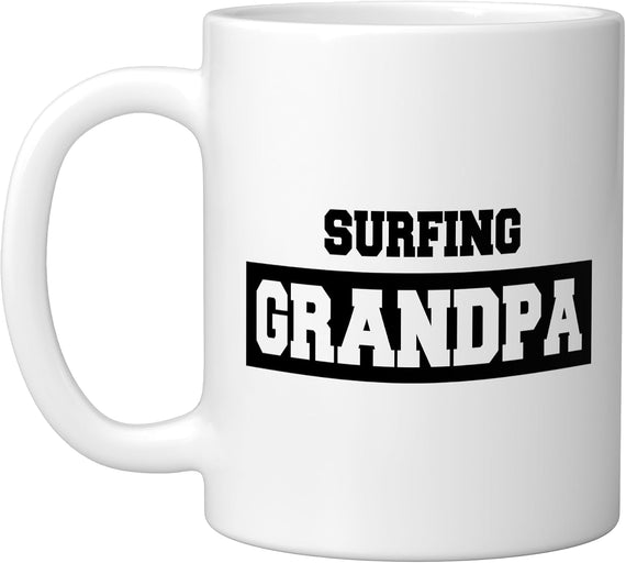 Surfing Grandpa Bold Beach Gift Ceramic Mug