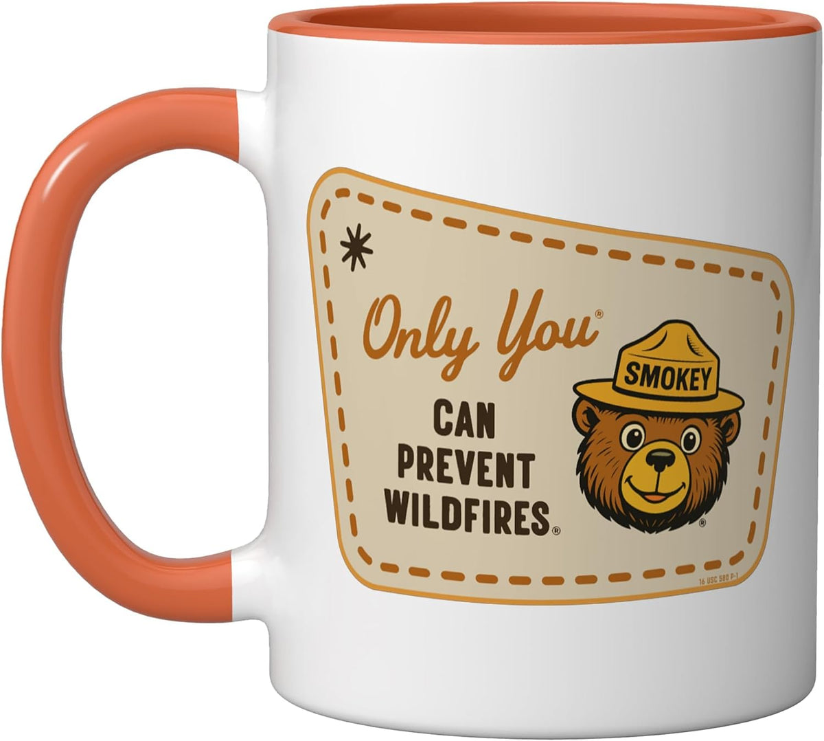 Only You Park Style Smokey Bear Sign Cute Graphic Ceramic Mug
