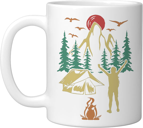 Retro Campgrounds Glamping Backpacking Camper Camping Ceramic Mug