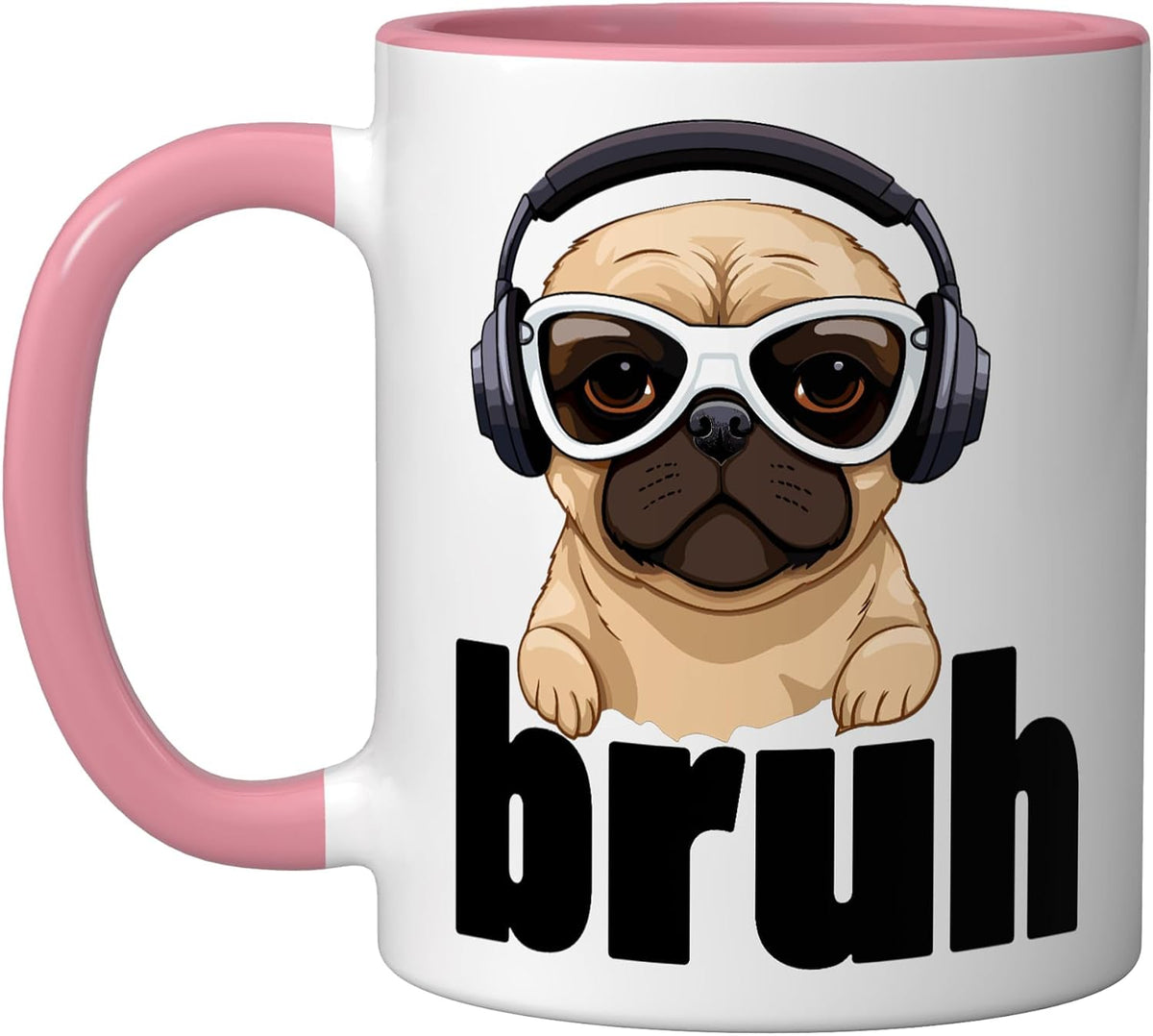 Bruh Pug Meme Funny Pugs Ceramic Mug