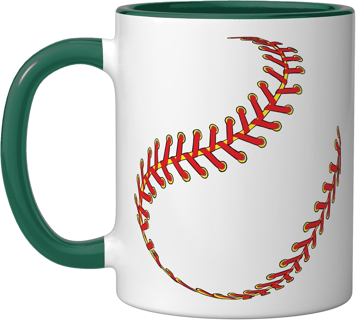 Softball Baseball Stitches Minimalist Graphic Design Ceramic Mug