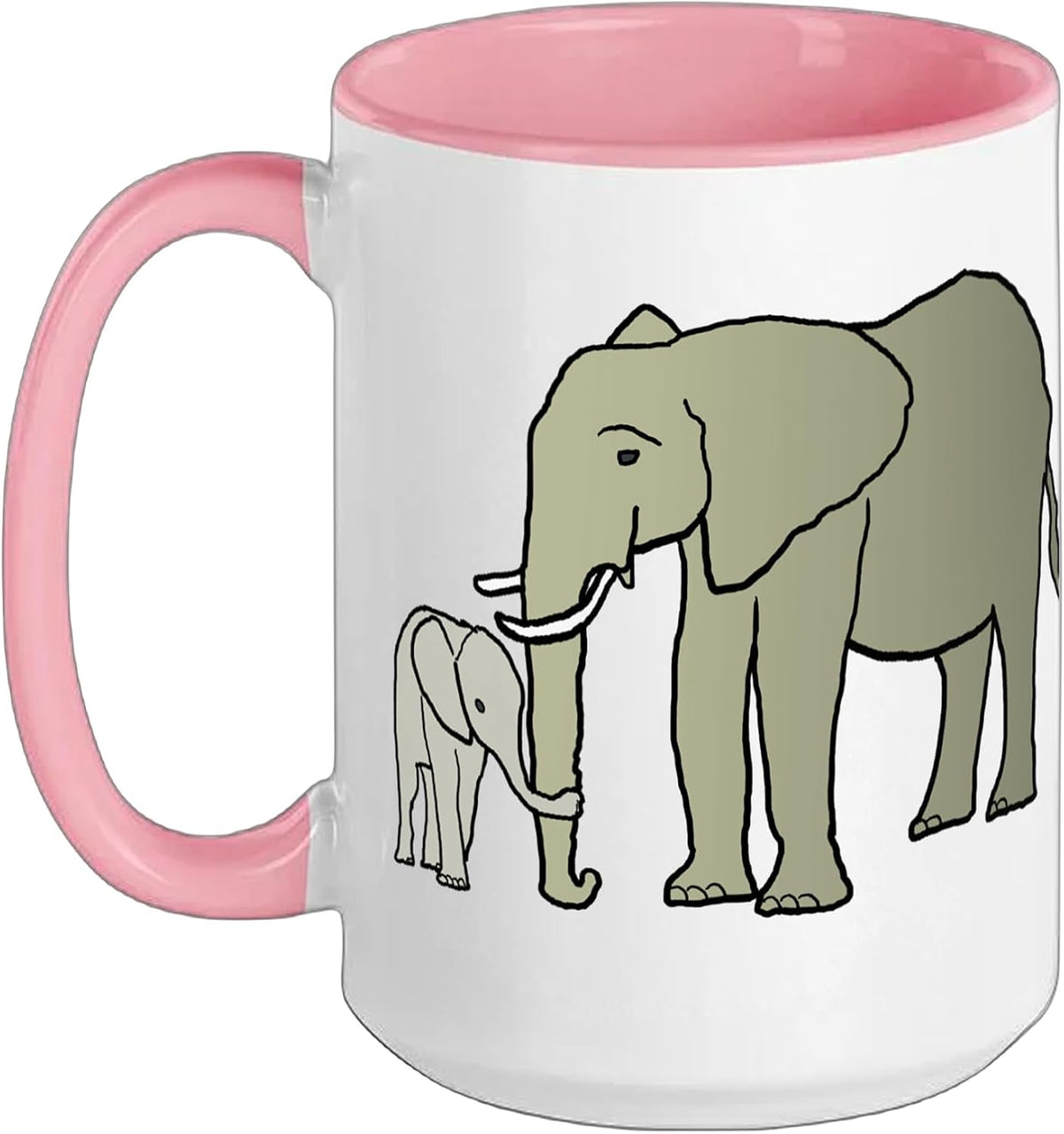 Elephant Mother And Child Ceramic Mug