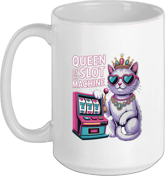 Slot Machine Queen Poker Player Funny Casino Gambling Ceramic Mug
