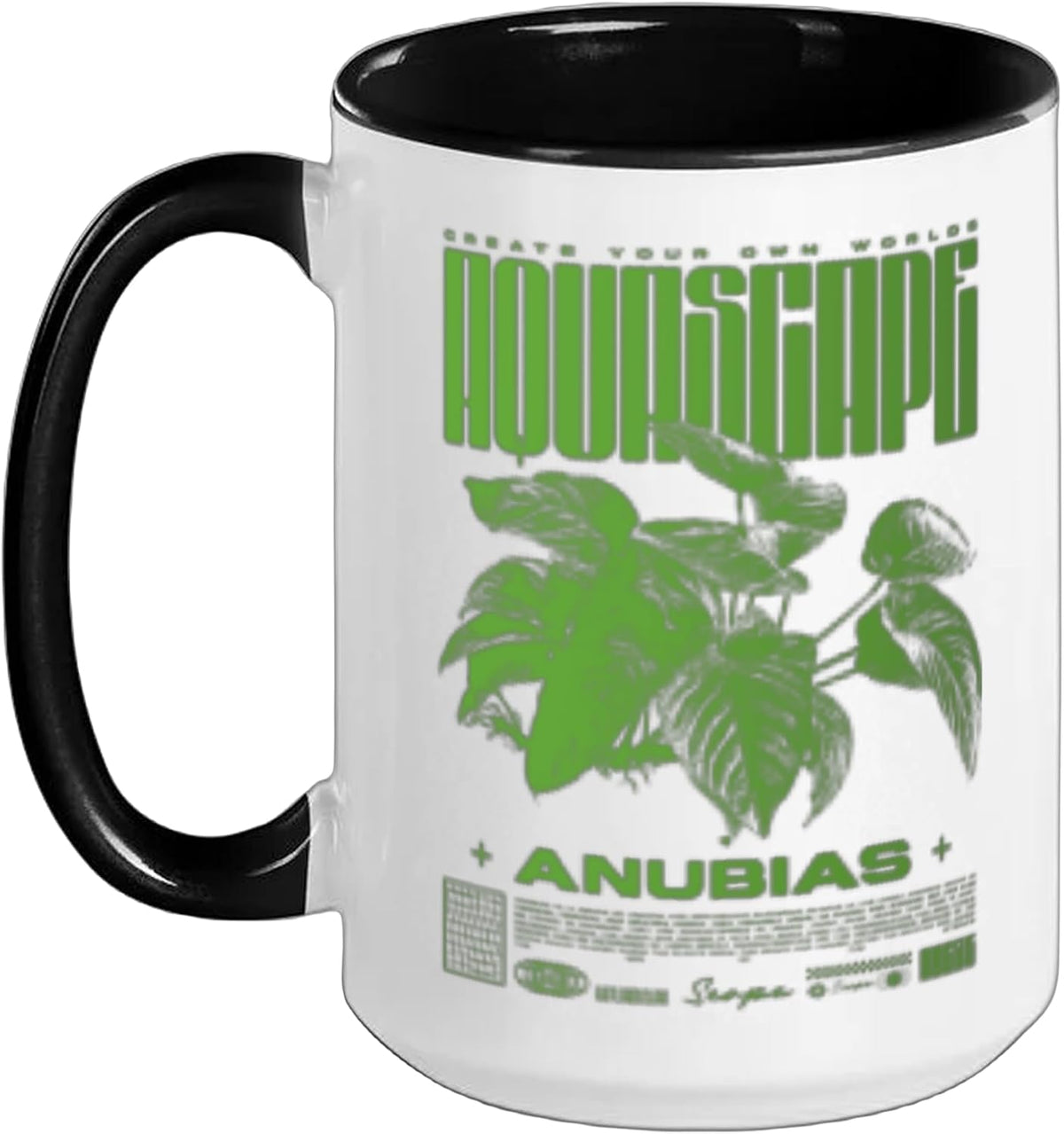 Aquascaping Anubias Aquatic Plant Aquarium Fish Keeper Ceramic Mug