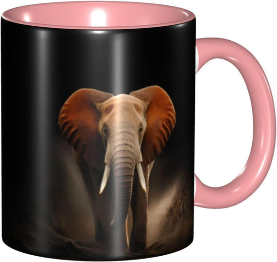 Elephants Art Two Tone Color â€“ & Tea Drinking For Hot Or Ceramic Mug