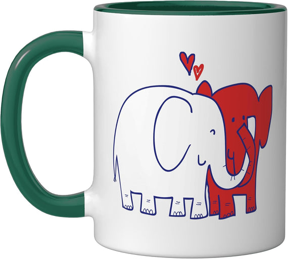 Elephant Couple Gift Wedding Anniversary Valentine's Day Ceramic Mug