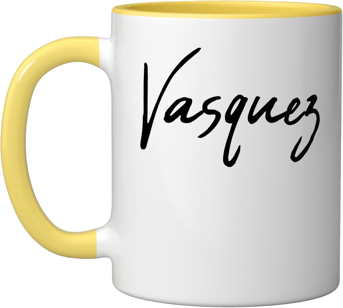 Beautiful Handwritten Font Vasquez Calligraphy Ceramic Mug