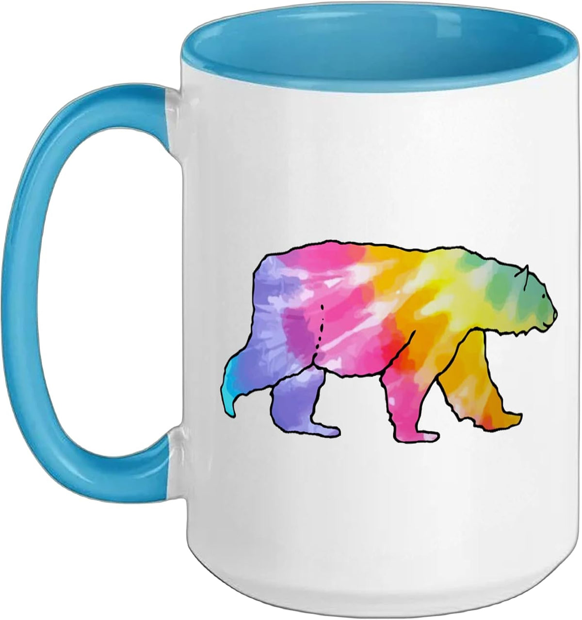 Tie Dye Polar Bear Ceramic Mug
