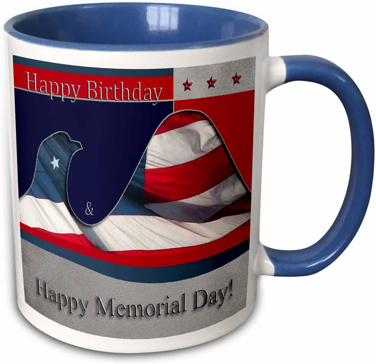 Happy Memorial Day, Flag Eagle Ceramic Mug