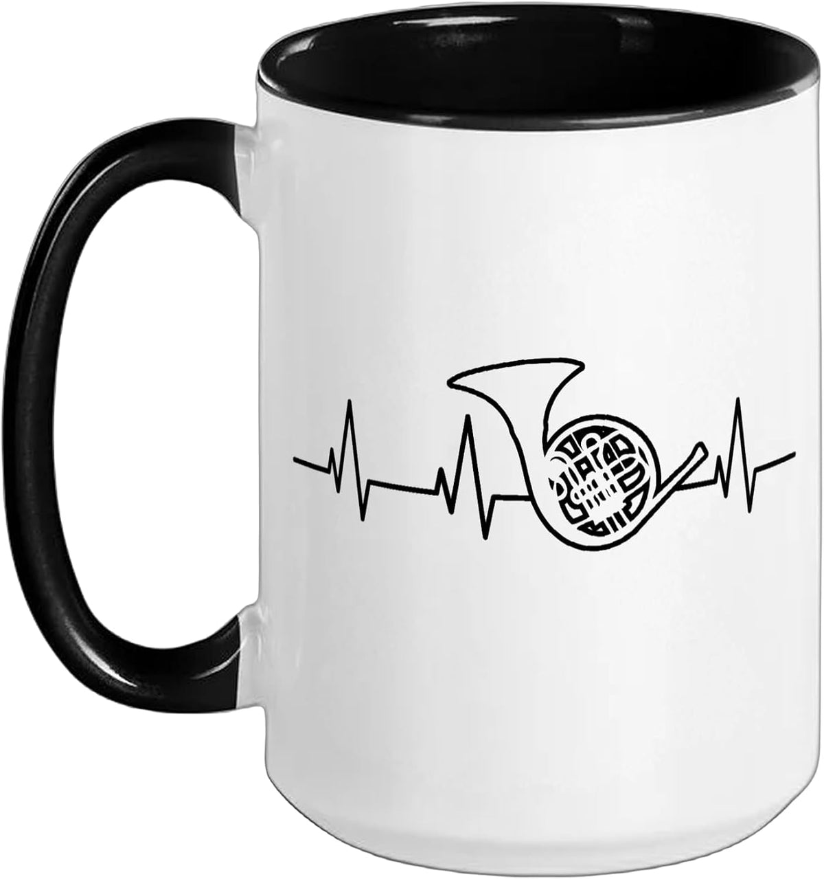 French Horn Heartbeat Hornist Ceramic Mug