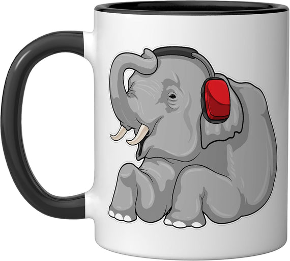 Elephant Headphone Music Ceramic Mug
