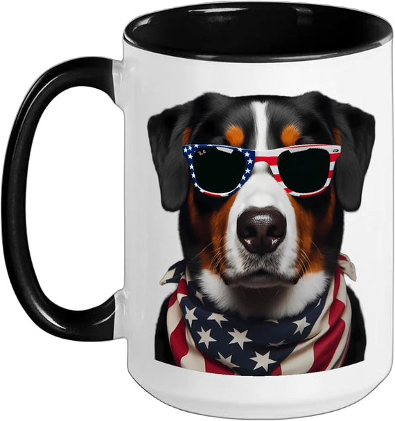 Entlebucher Mountain Dog 4th Of July American Owner Usa Ceramic Mug