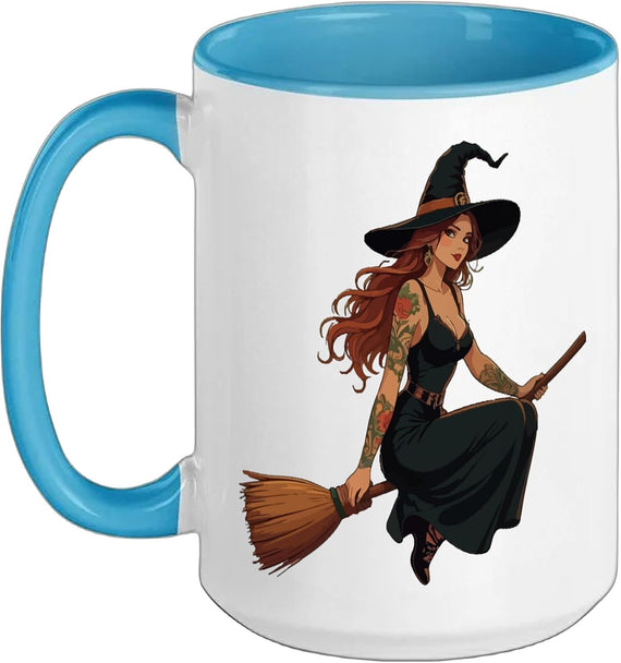 Tattooed Witch Halloween Ceramic Mug