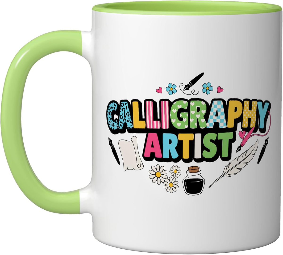 Calligraphy Art Modern Pointed Pen Brush Copperplate Ceramic Mug
