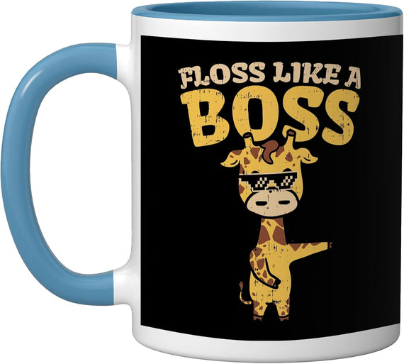 Floss Like Boss Flossing Dance Giraffe Christmas Ceramic Mug
