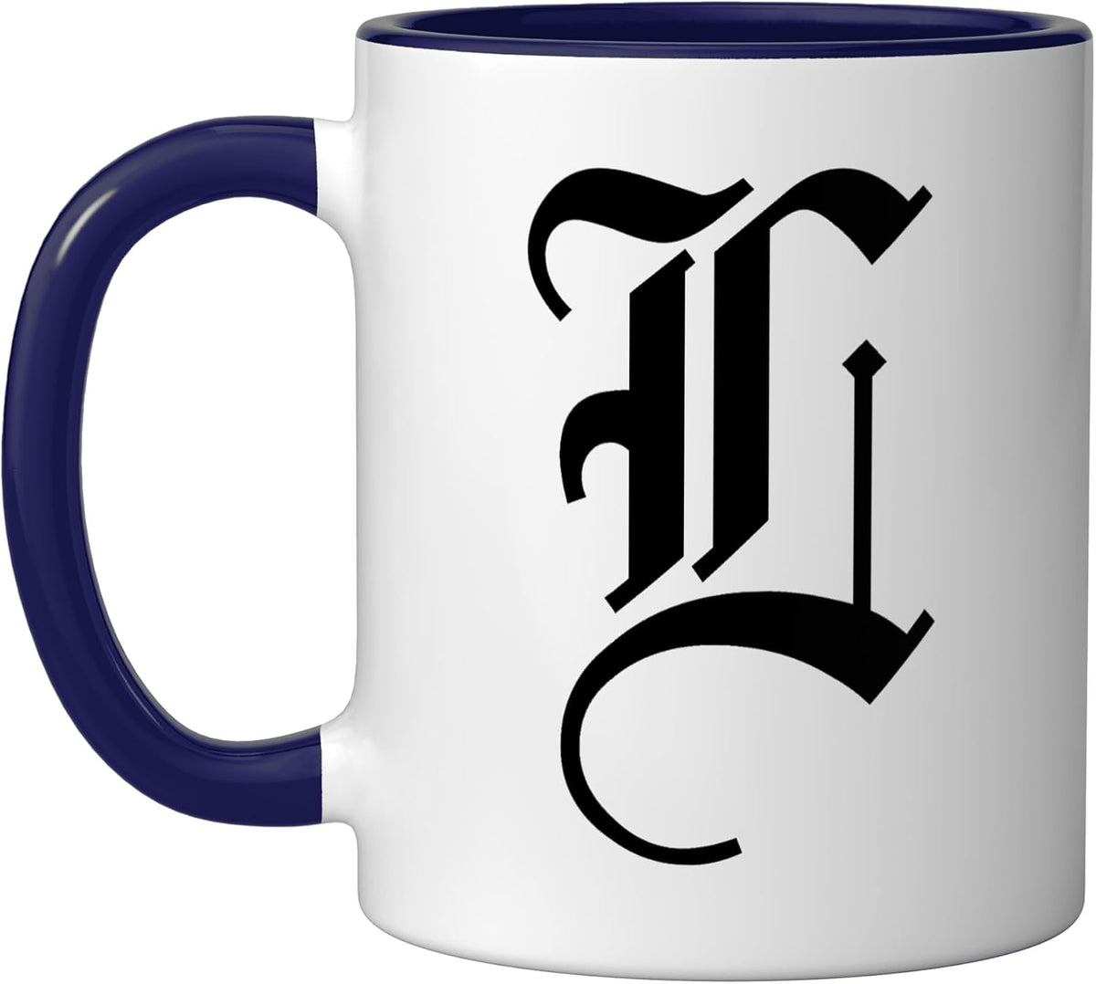 Letter L Gothic Old English Medieval Monogram Halloween Ceramic Mug