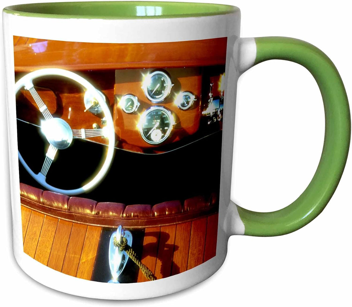Woodwork On Wooden Boat Sparkles In Sun Ceramic Mug
