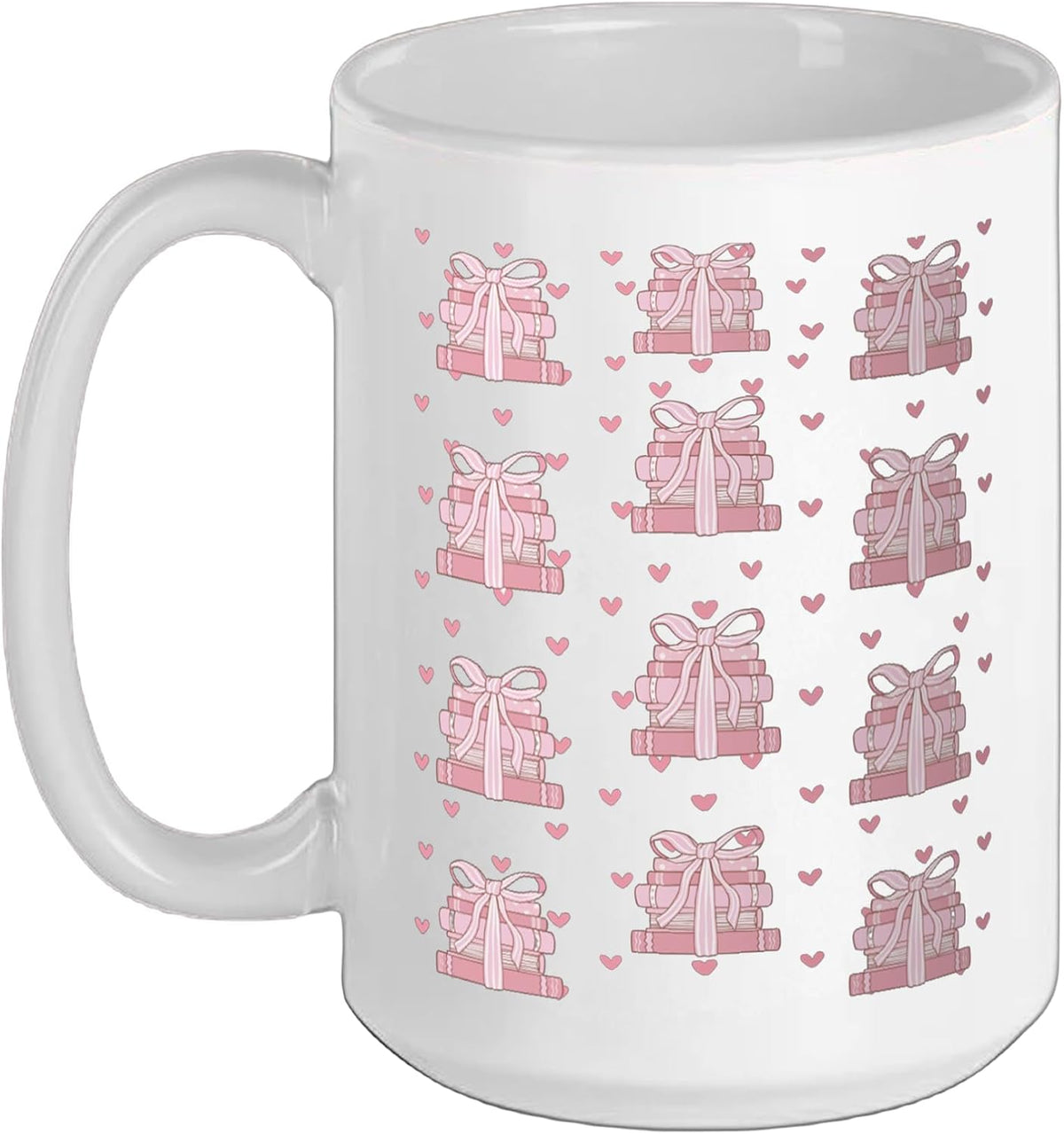 Pink Bow Gift Boxes Coquette Aesthetic Pattern Ceramic Mug