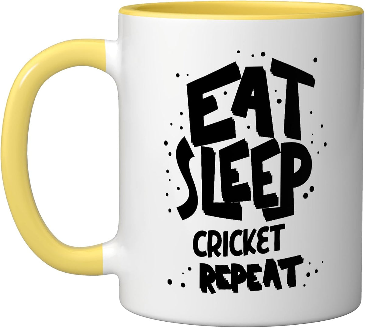 Eat Sleep Cricket Repeat - Cricket Player Ceramic Mug